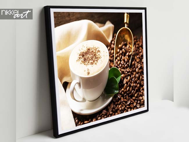 Voor de koffieliefhebber: een foto op canvas koffiebonen